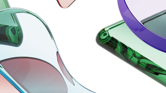 Different colour opaque shapes