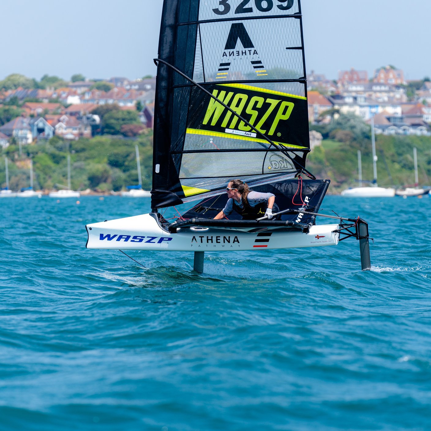 Sailing boat during race